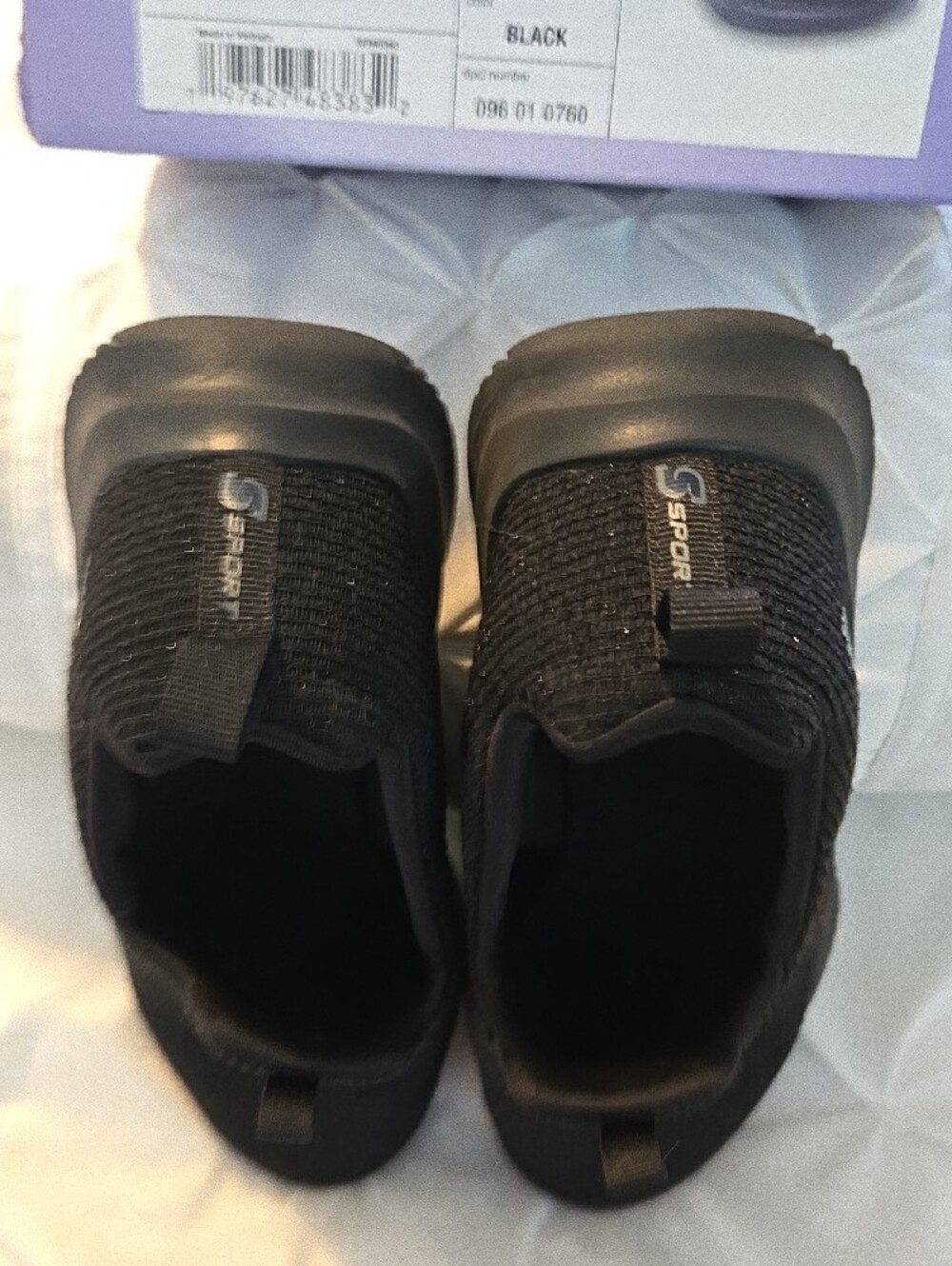 Skechers Women's Black SPARKLE Slip-On Knit Sneakers - Picture 7 of 8